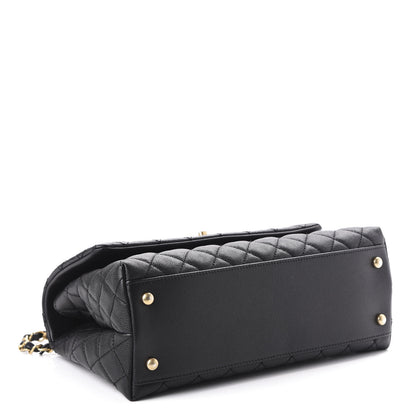 Chanel Caviar Lizard Embossed Quilted Small Coco Handle Flap Black 4 of 11