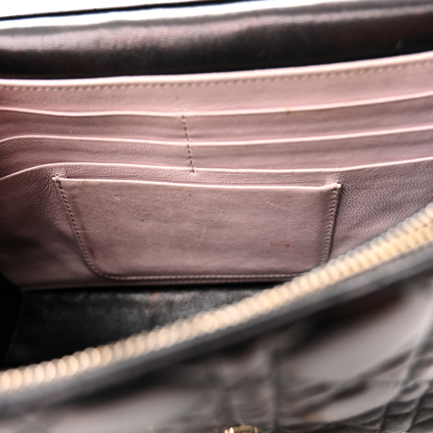 Lambskin Cannage Miss Dior Promenade Pouch Black