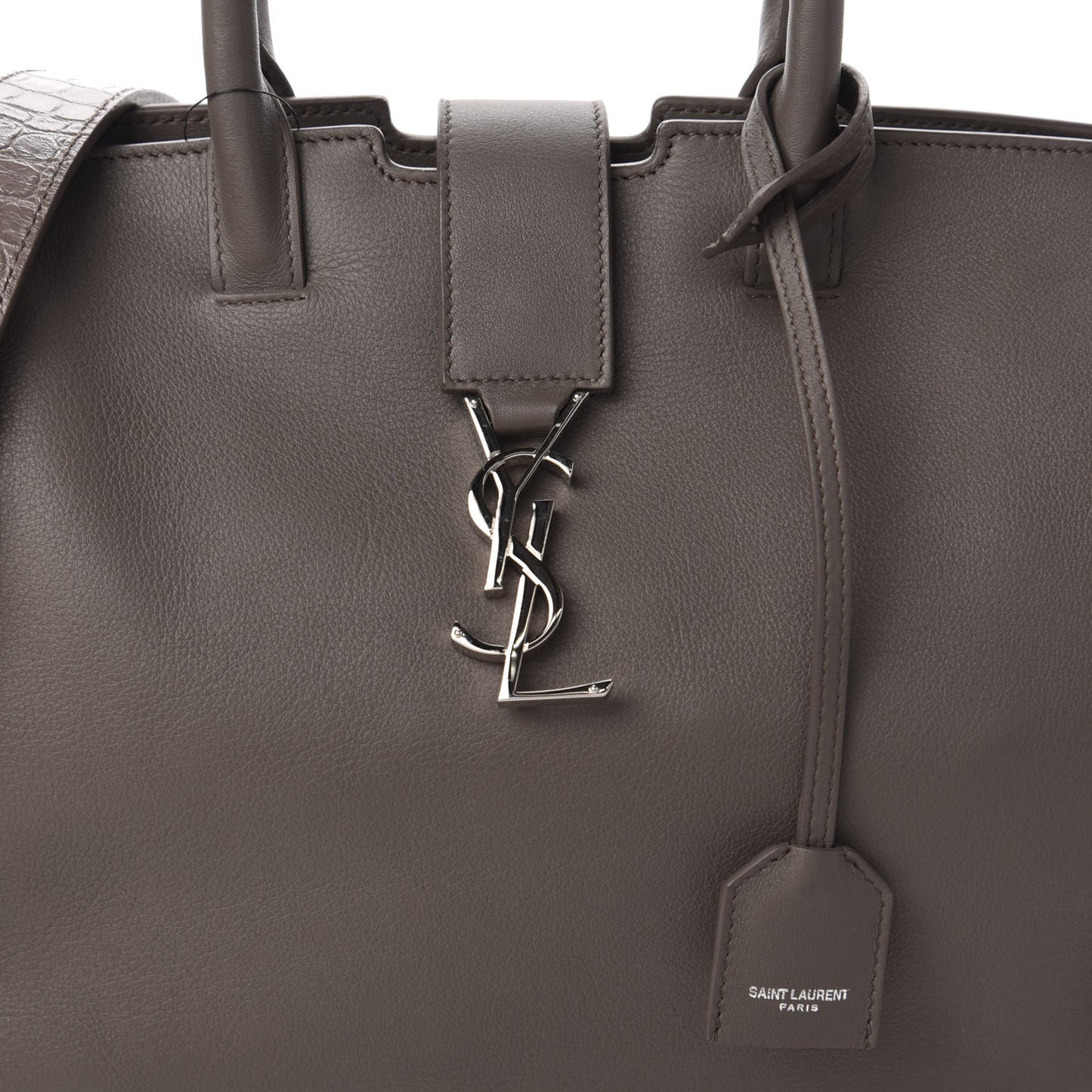 Calfskin Crocodile Embossed Small Monogram Downtown Cabas Earth