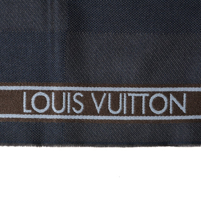 Louis Vuitton Wool Damier Geant Messager Scarf Navy 5 of 5