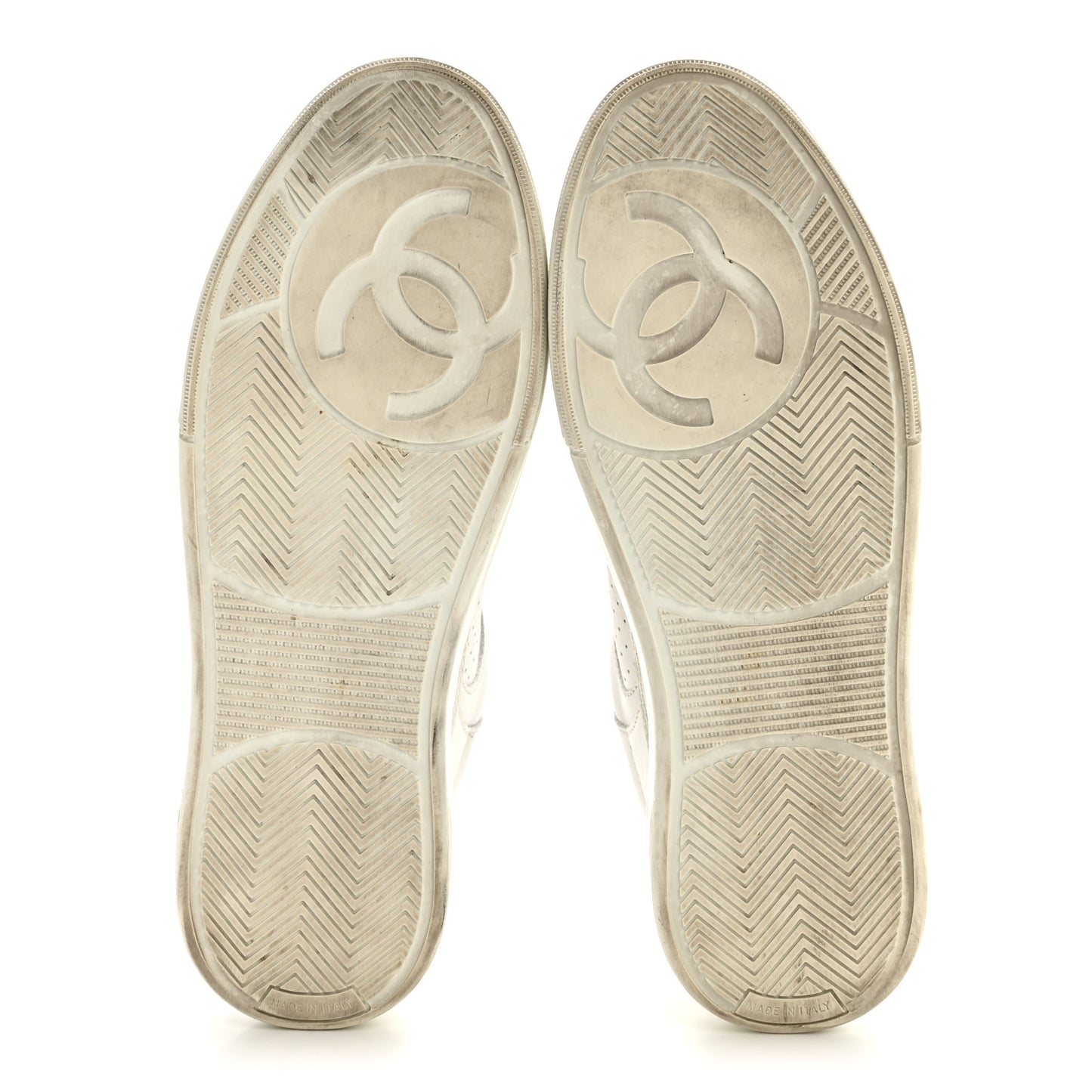 Calfskin CC Womens Sneakers 38 White