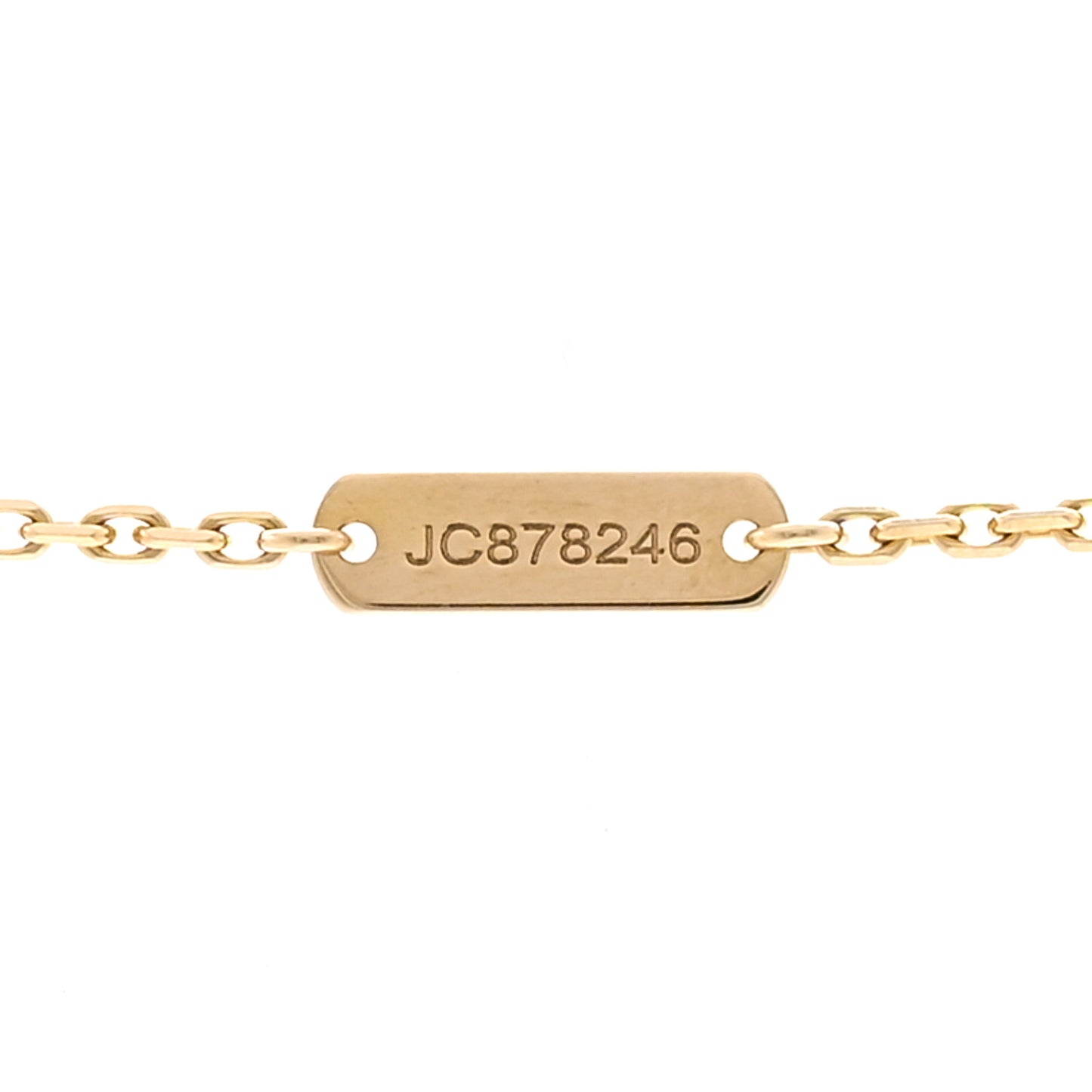 18K Yellow Gold Guilloche Vintage Alhambra Pendant Necklace