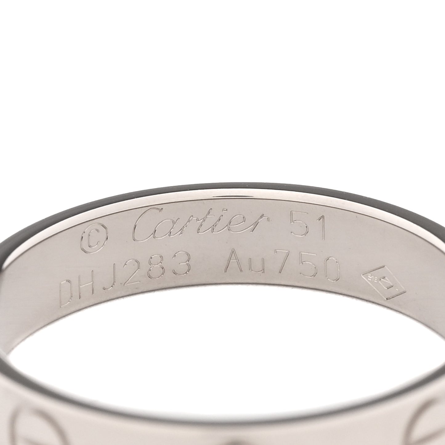 18K White Gold 3.5mm LOVE Wedding Band Ring 51 5.75