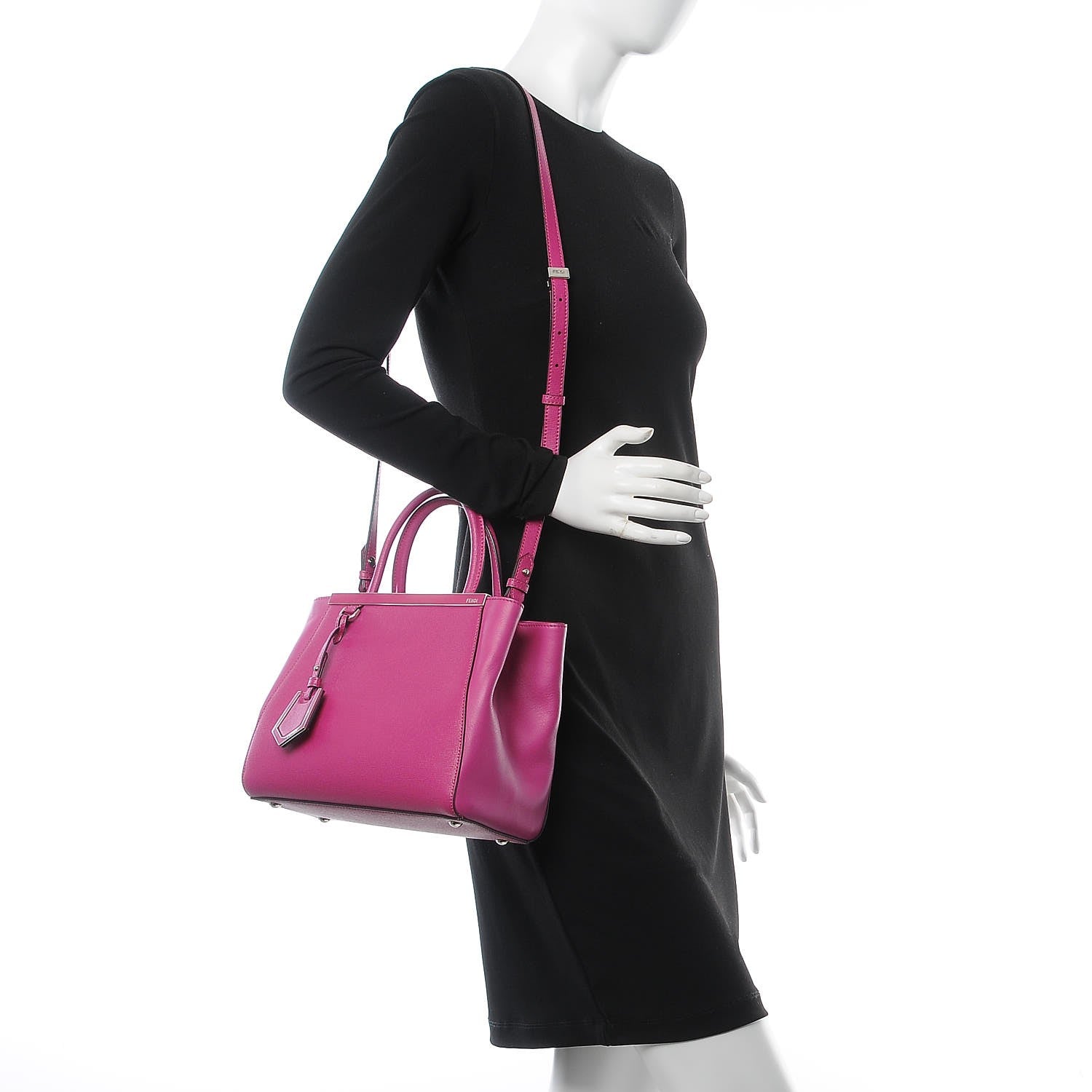 Fendi Vitello Elite Petite 2Jours Tote Magenta 3 of 8