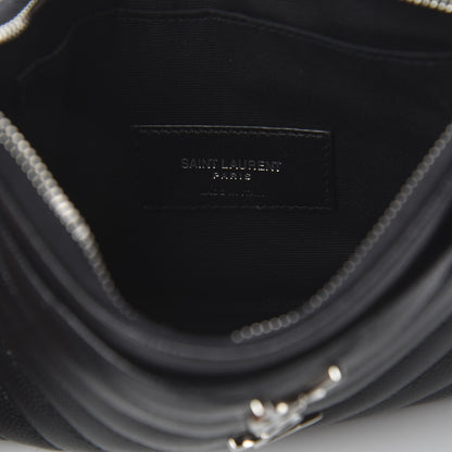 Saint Laurent Grain De Poudre Chevron Monogram Bill Pouch Black 5 of 5