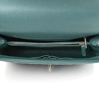 Chanel Caviar Quilted Medium Coco Handle Flap Dark Green 4 of 10