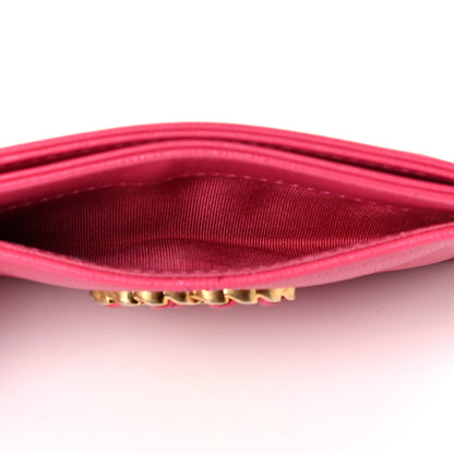 Chanel Lambskin Quilted Chanel 19 Card Holder Dark Pink 4 of 6