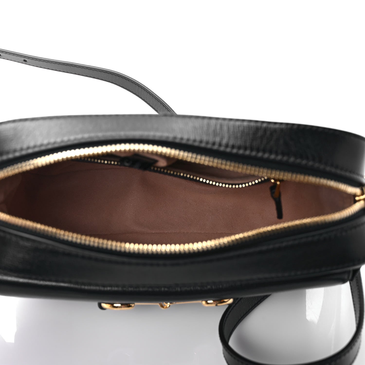 Gucci Textured Calfskin Small Horsebit 1955 Shoulder Bag Black 5 of 11