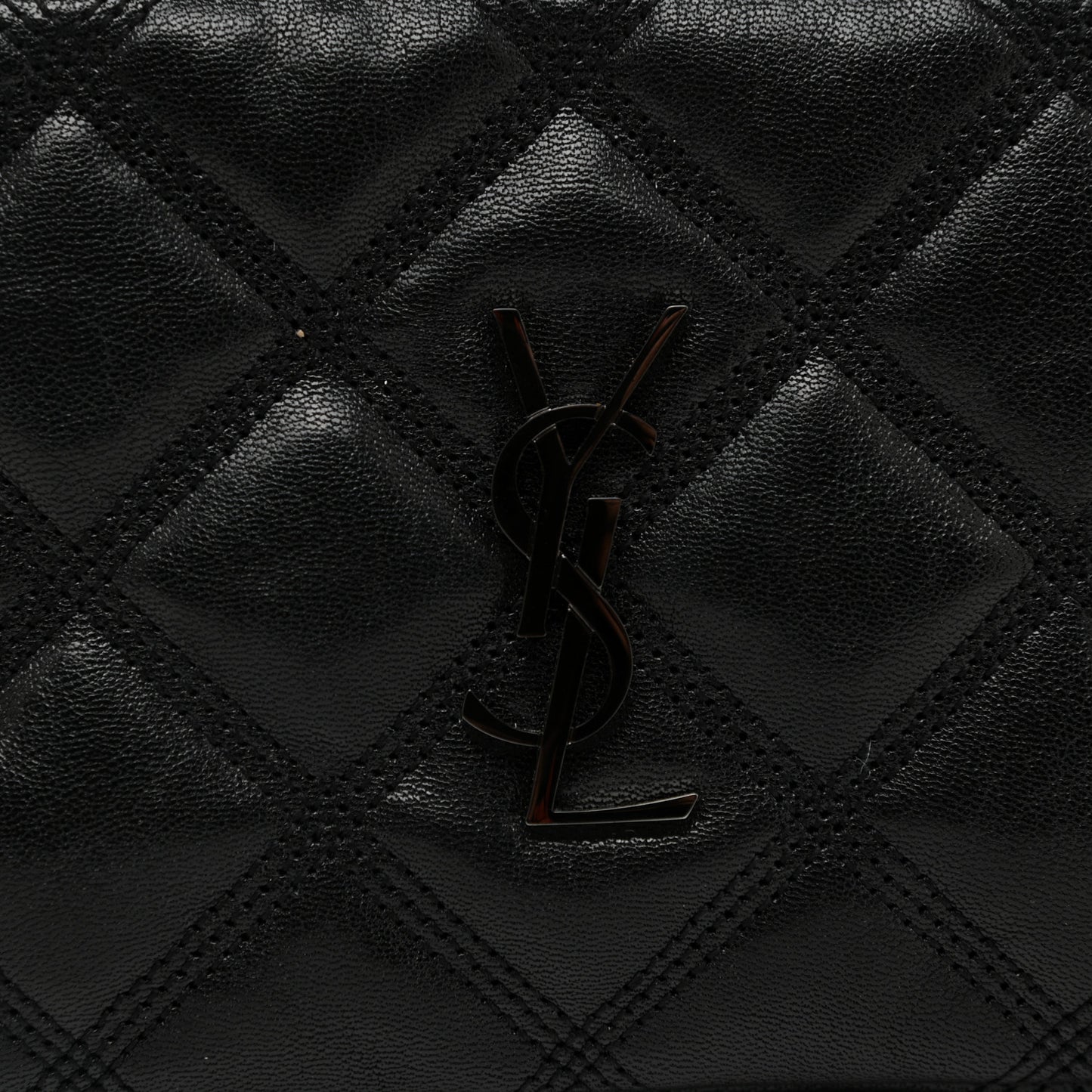 Grained Lambskin Quilted Mini Becky Double Zip Bag Black