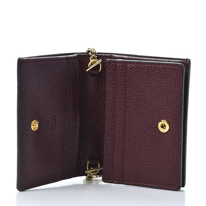 Gucci Grainy Calfskin Zumi Chain Card Case Wallet Vintage Bordeaux 4 of 9