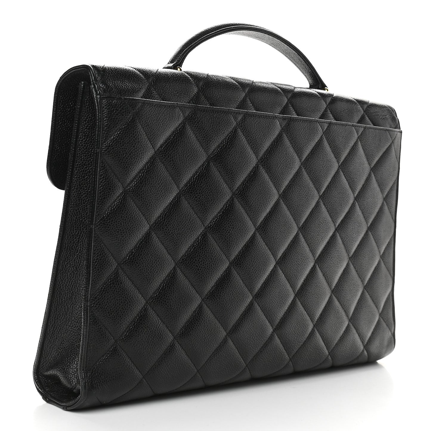 Caviar Quilted Briefcase Laptop Bag Black