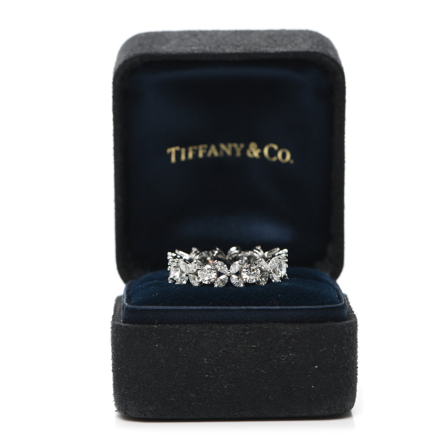 Platinum Diamond Victoria Alternating Band Ring 51 5.75
