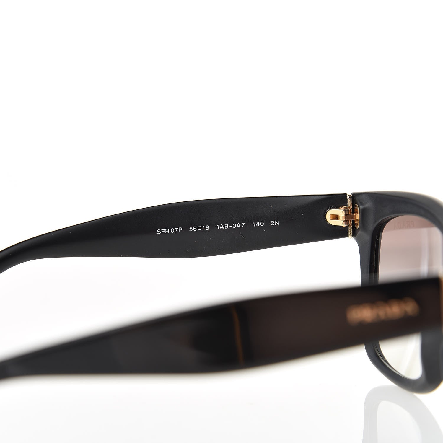 Prada Square Sunglasses SPR 07P Black 5 of 9
