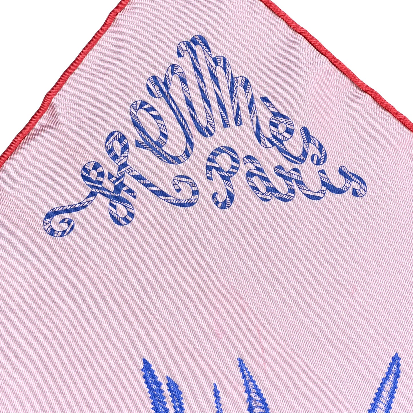 Silk Twill Plumets Et Panaches Scarf 90 Rose Fane Bleu Violet