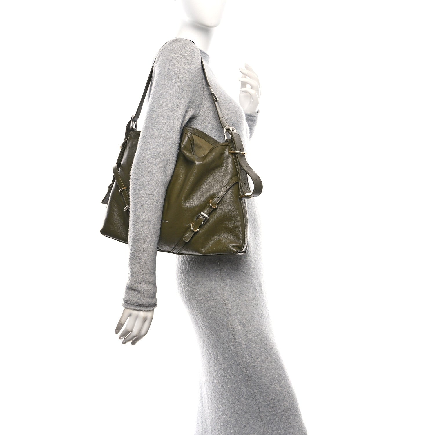 Givenchy Calfskin Medium Voyou Bag Dark Khaki 2 of 10