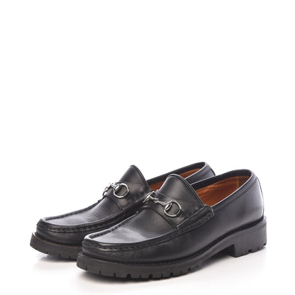 Gucci Laredo Calf Horsebit Lug Sole Loafers 6.5 Black 3 of 14