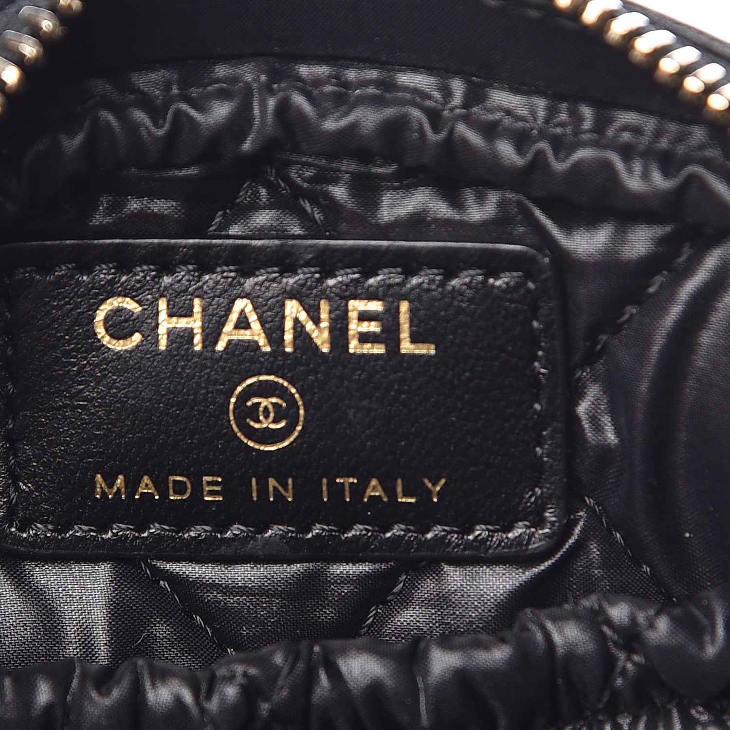 Chanel Lambskin Quilted Small Curvy Pouch Cosmetic Case Black 6 of 8