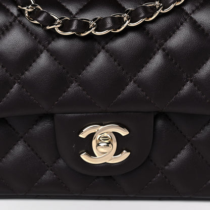 Chanel Lambskin Quilted Mini Rectangular Flap Dark Brown 8 of 13