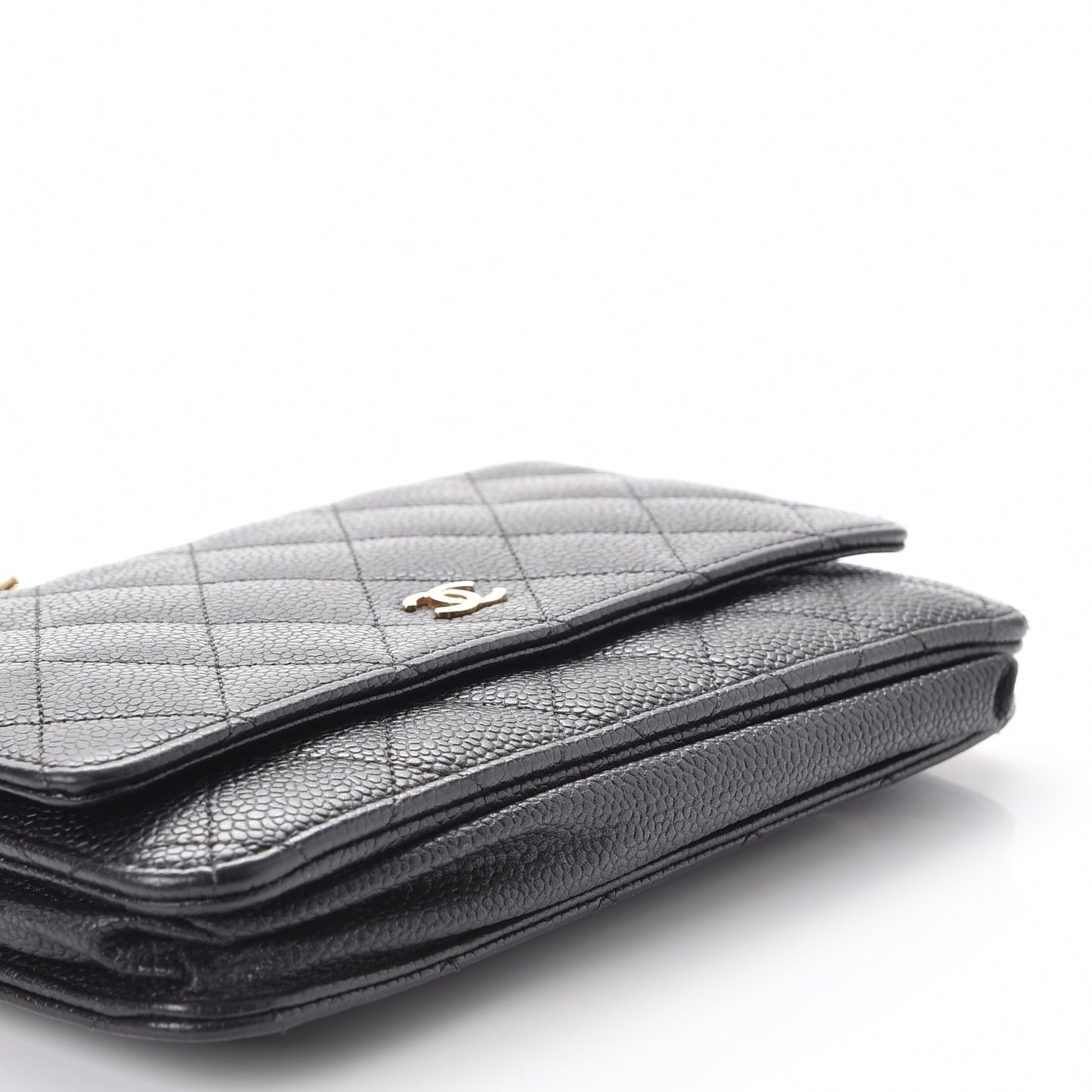 Caviar Quilted Wallet On Chain WOC Black