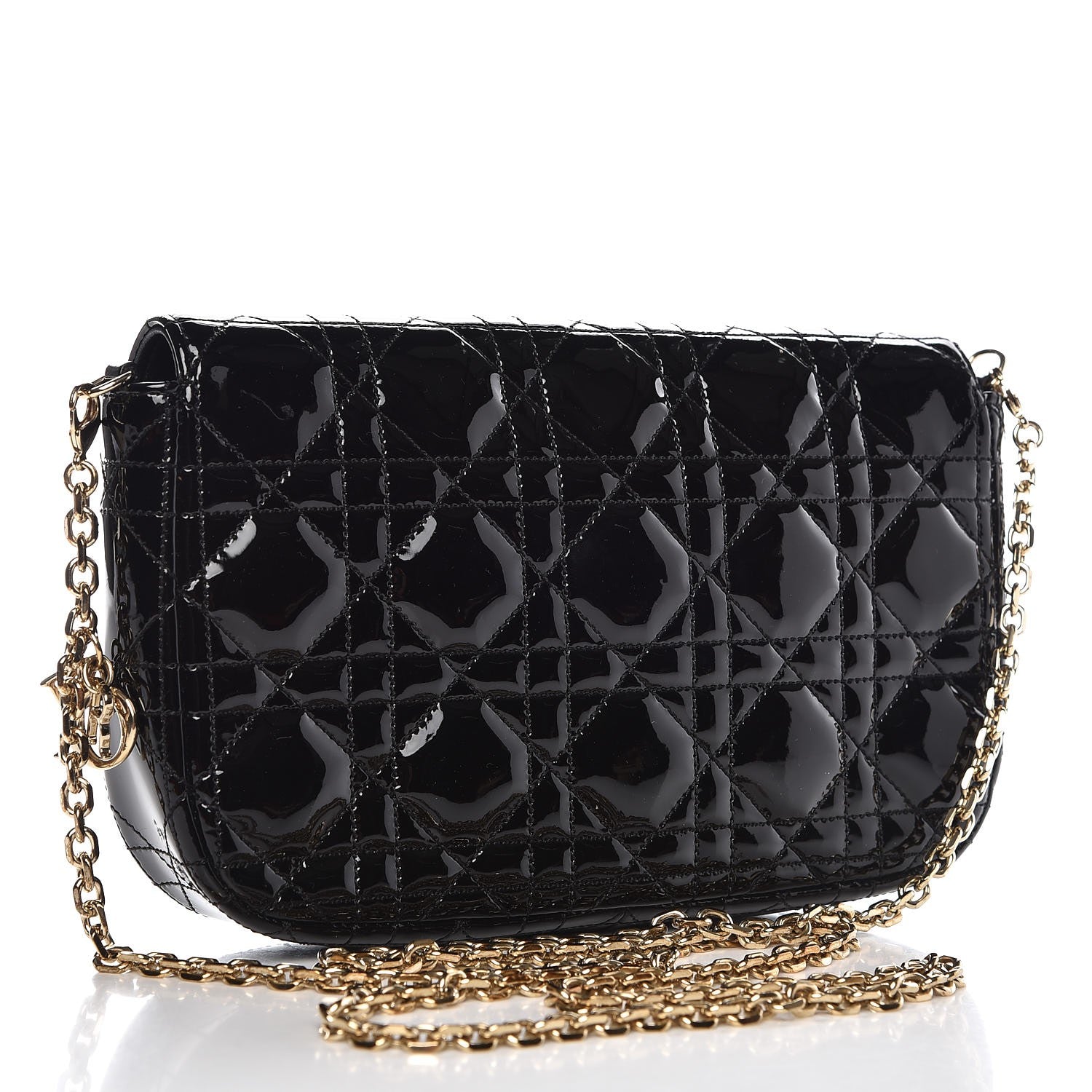 Christian Dior Patent Cannage Miss Dior Promenade Pouch Black 4 of 8