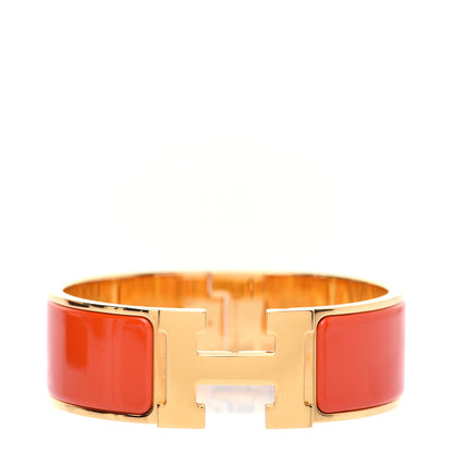 Hermes Enamel Wide Clic Clac H Bracelet PM Orange 1 of 6