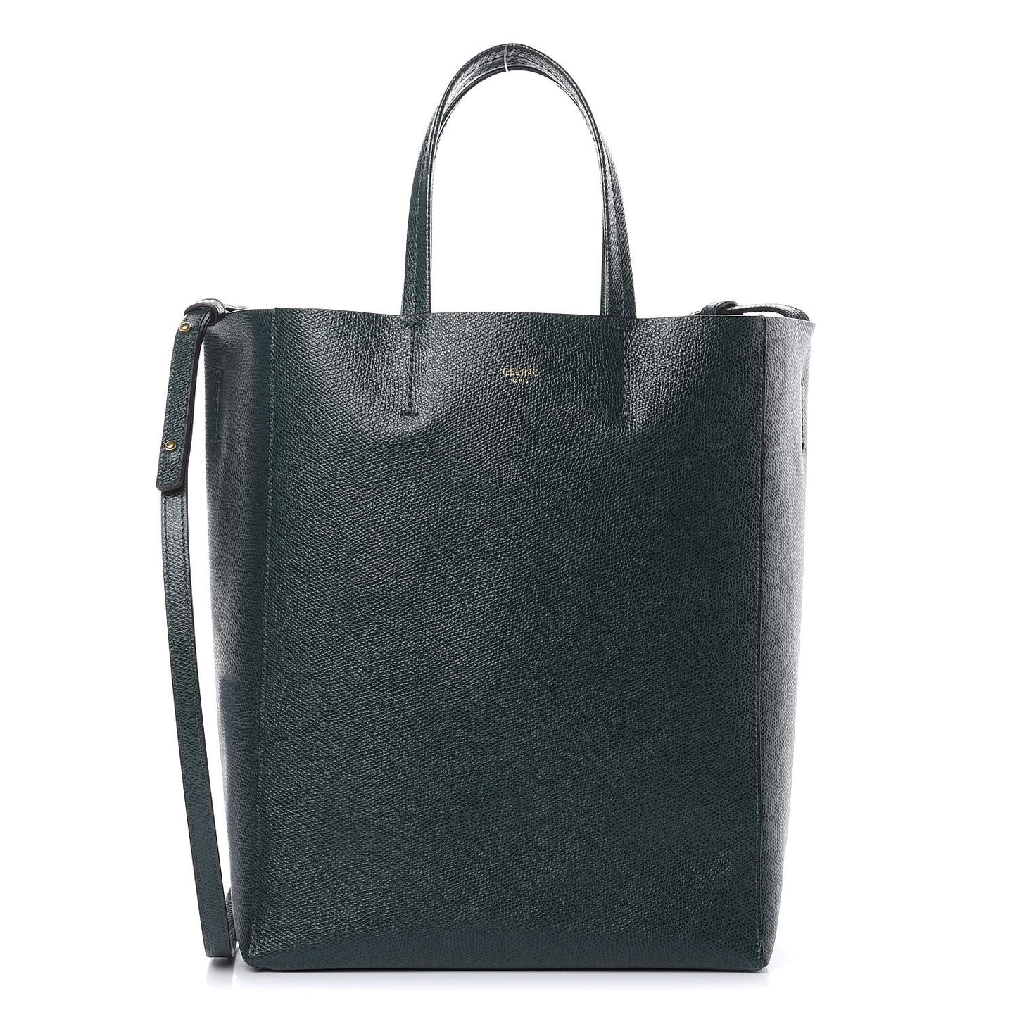Grained Calfskin Small Vertical Cabas Amazone