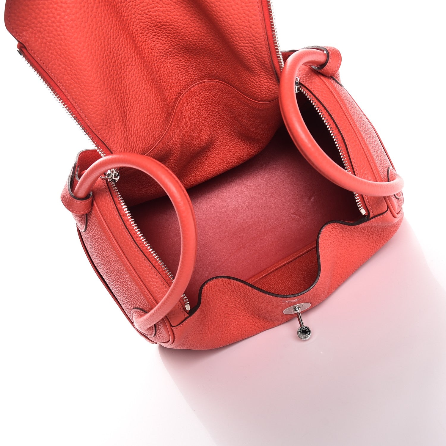 Hermes Taurillon Clemence Lindy 30 Rouge Pivoine 5 of 9