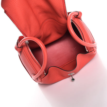Hermes Taurillon Clemence Lindy 30 Rouge Pivoine 5 of 9