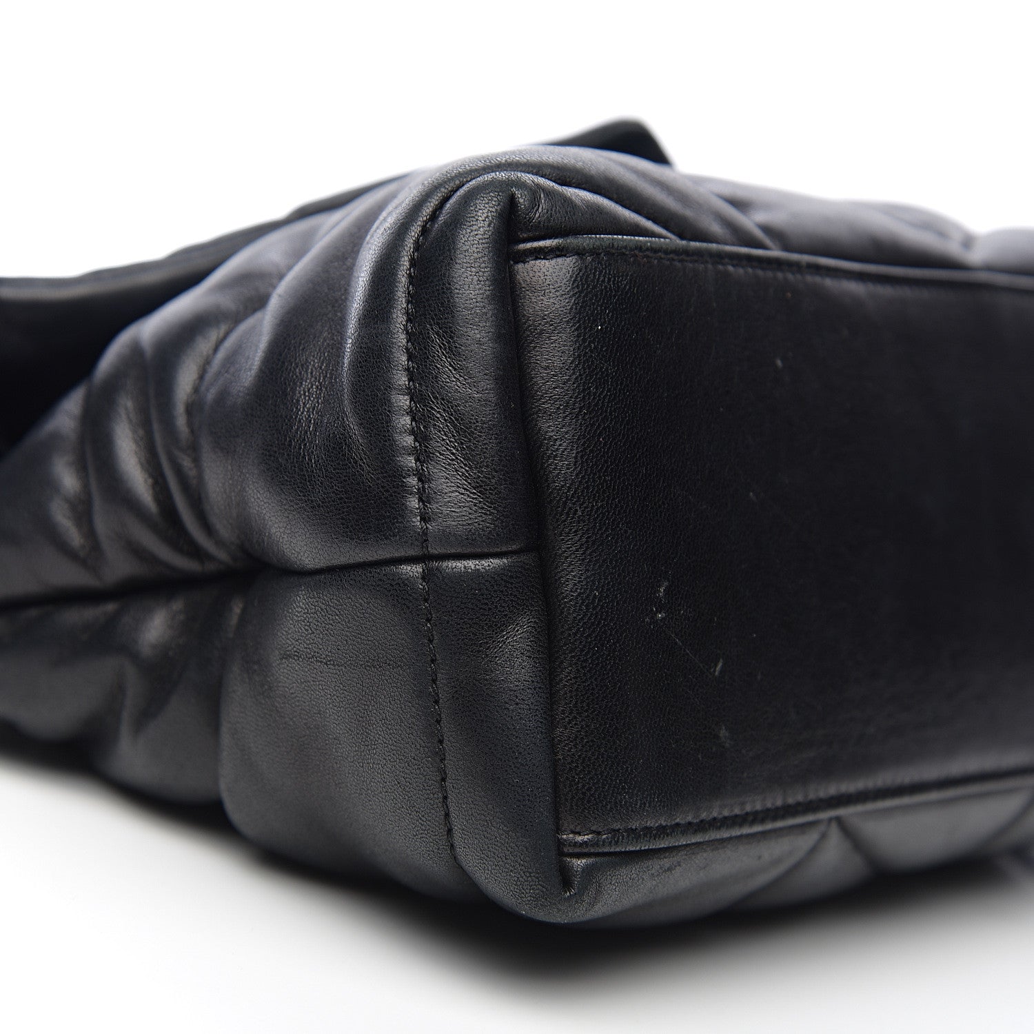 Saint Laurent Lambskin Quilted Small Loulou Puffer Monogram Chain Satchel Black 8 of 9