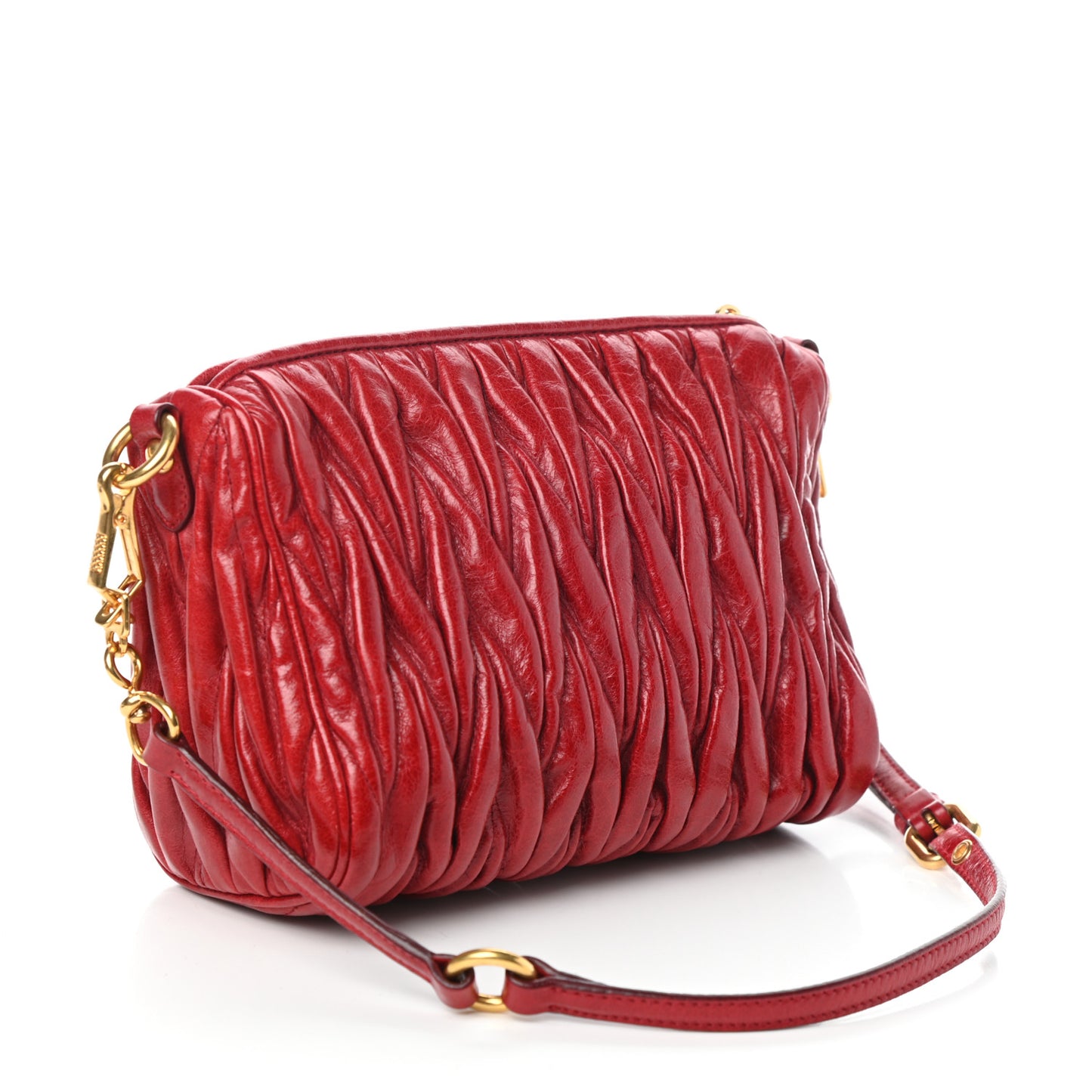 Nappa Matelasse Lux Contenitori Tracolla Shoulder Bag Rubino