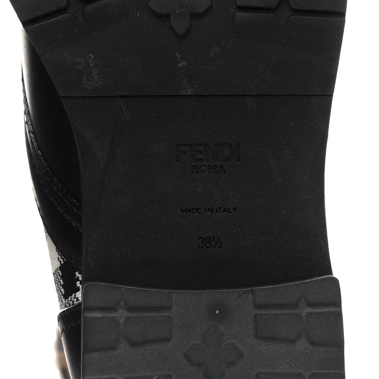 Vitello Stretch Fabric FF Vichy Rockoko Biker Boots 38.5 Black Crema Tobacco