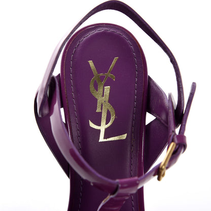 Saint Laurent Patent Tribute 105 Platform Sandals 37.5 Purple 9 of 10