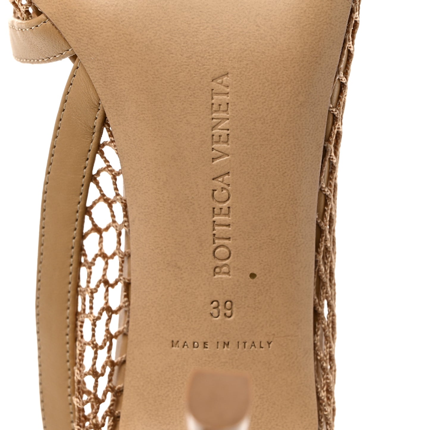 Mesh Nappa Chunky Chain Sandals 39 Beige Pony