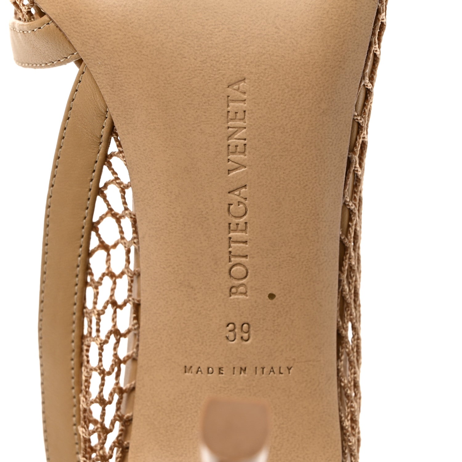 Bottega Veneta Mesh Nappa Chunky Chain Sandals 39 Beige Pony 7 of 7