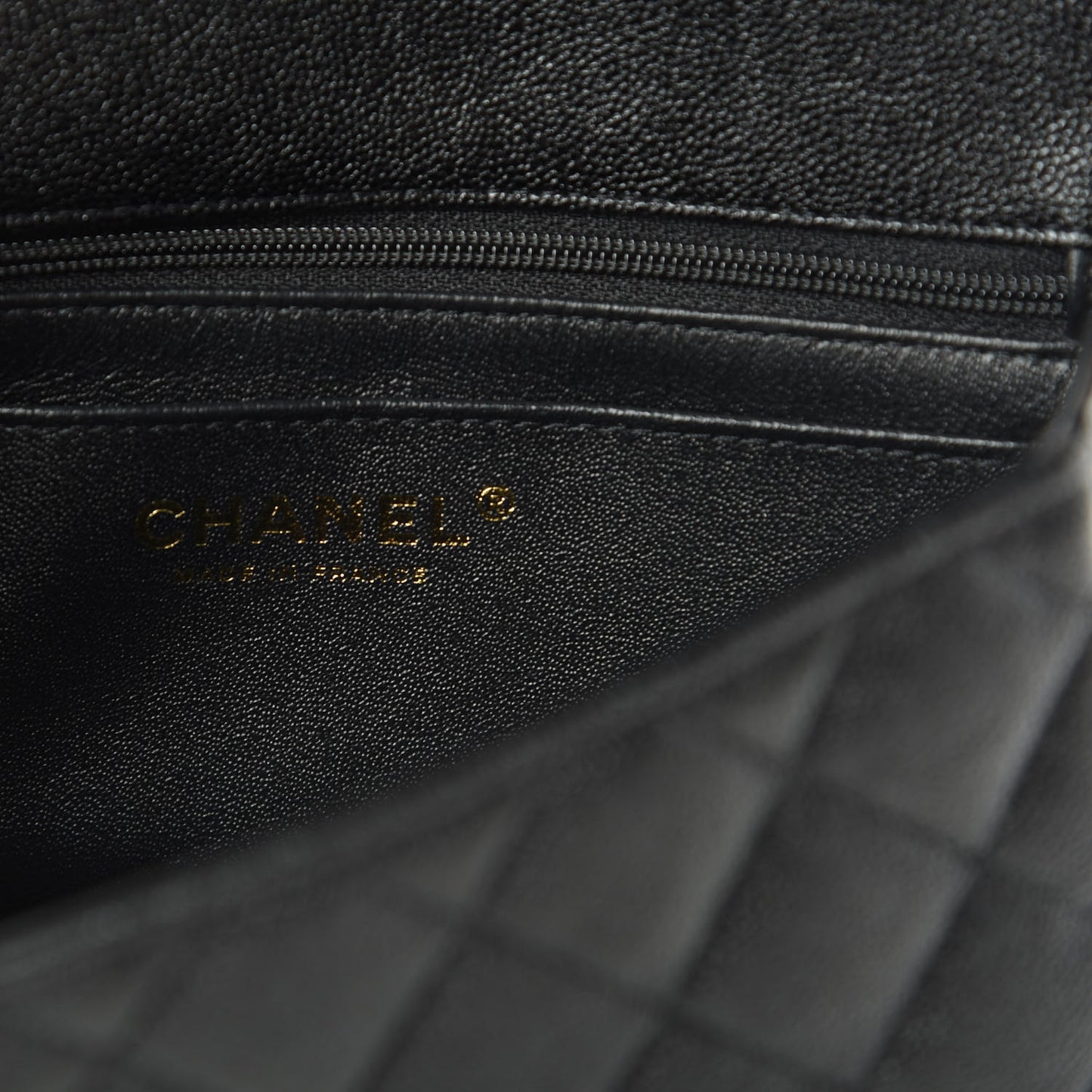 Caviar Quilted Mini Top Handle Rectangular Flap Black