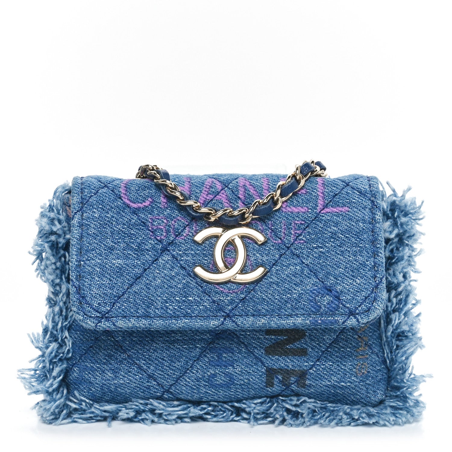 Chanel Denim Quilted Denim Mood Belt Bag Blue Multicolor 1 of 10