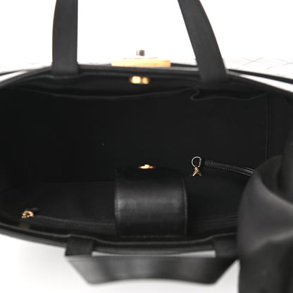 Chanel Calfskin Stitched Large Straight Lines Shopping Tote Black 8 of 13