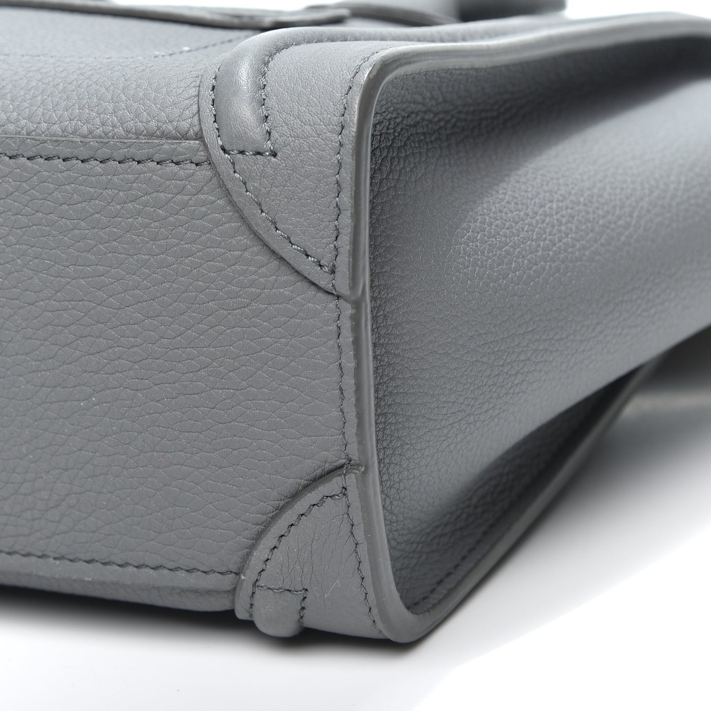 Drummed Calfskin Nano Luggage Kohl