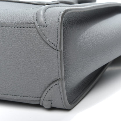 Celine Drummed Calfskin Nano Luggage Kohl 7 of 8