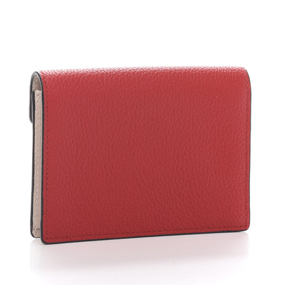MCM Visetos Mini Love Letter Flap Wallet Cognac White Red 3 of 10