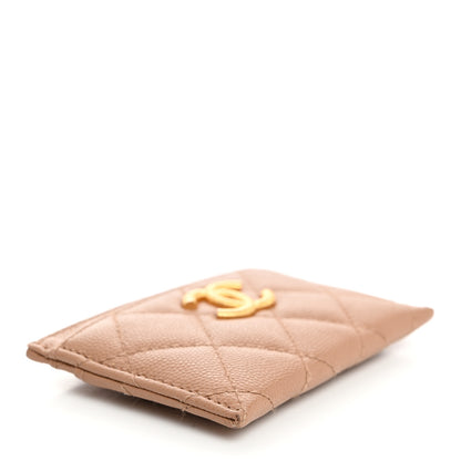 Chanel Caviar Quilted Textured CC Card Holder Dark Beige 4 of 11