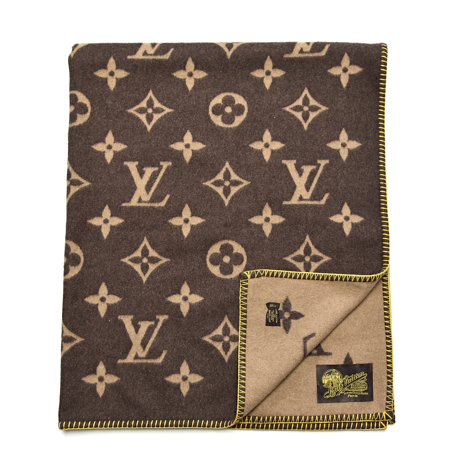 Louis Vuitton Wool Cashmere Monogram Blanket Marron 2 of 4