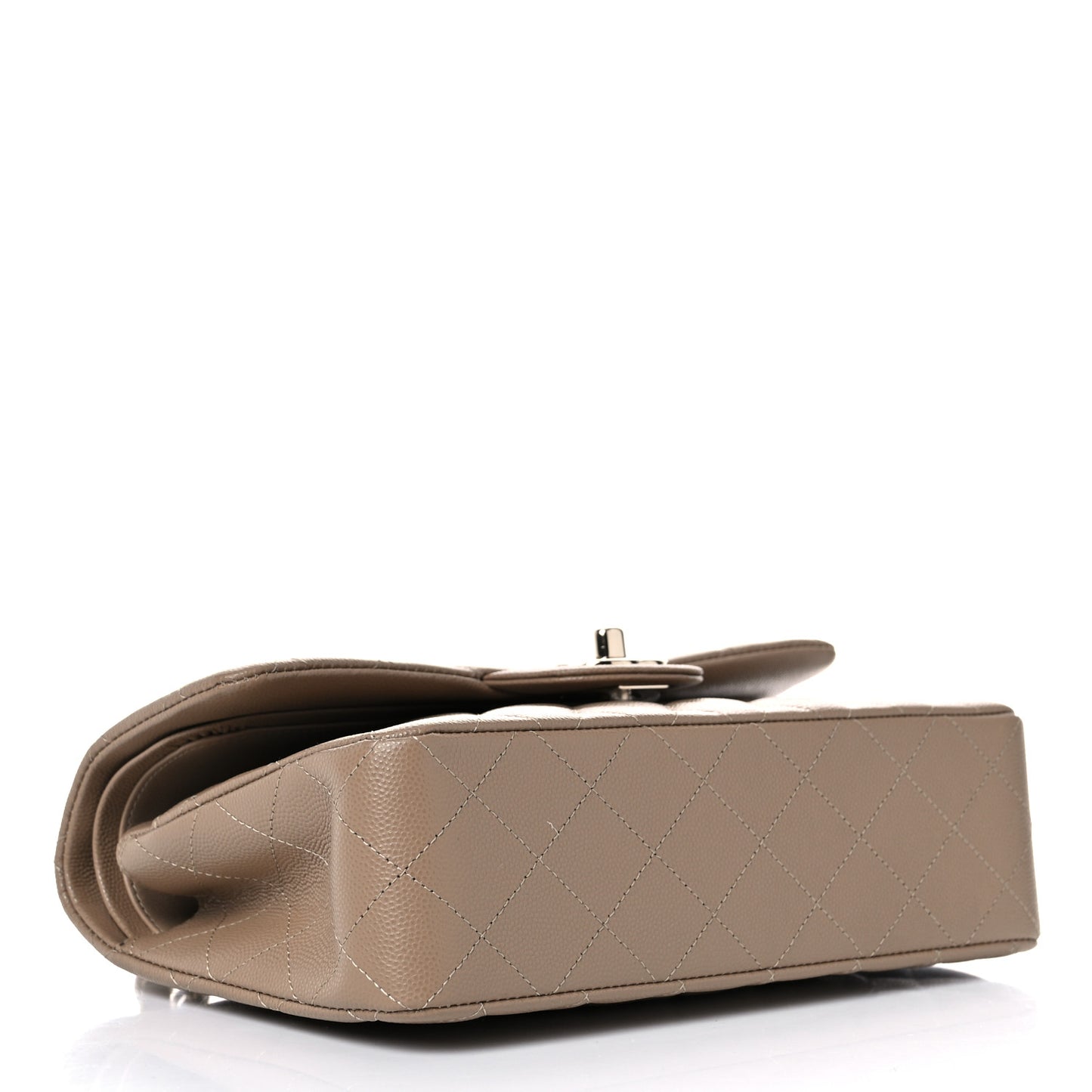 Caviar Quilted Small Double Flap Beige