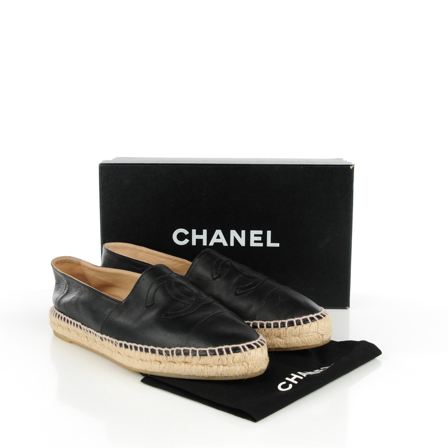 Chanel Lambskin CC Espadrilles 42 Black 3 of 11