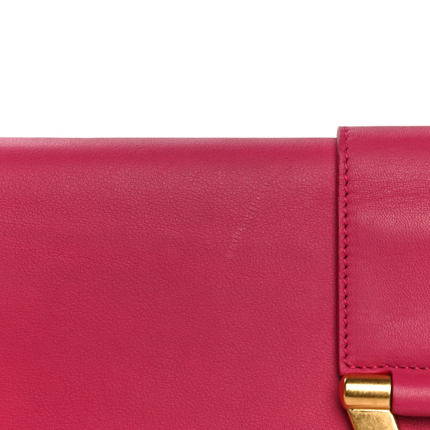 Calfskin Classic Y Ligne Clutch Fuchsia