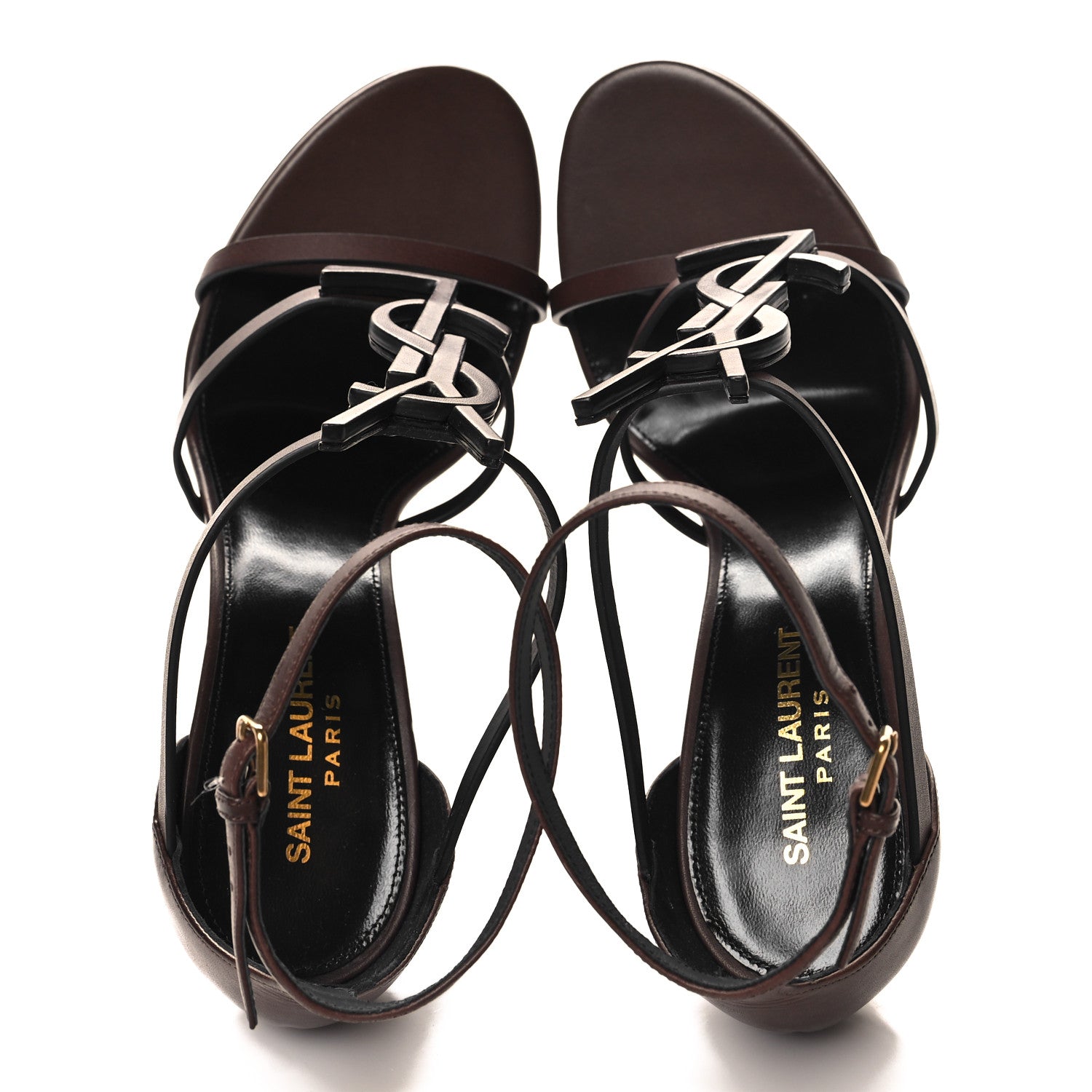 Saint Laurent Calfskin Cassandra 100 Sandals 39 Moro 2 of 10