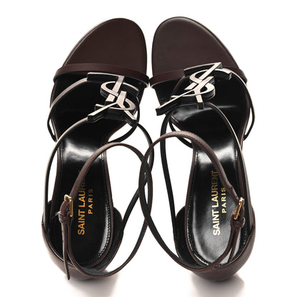 Saint Laurent Calfskin Cassandra 100 Sandals 39 Moro 2 of 10
