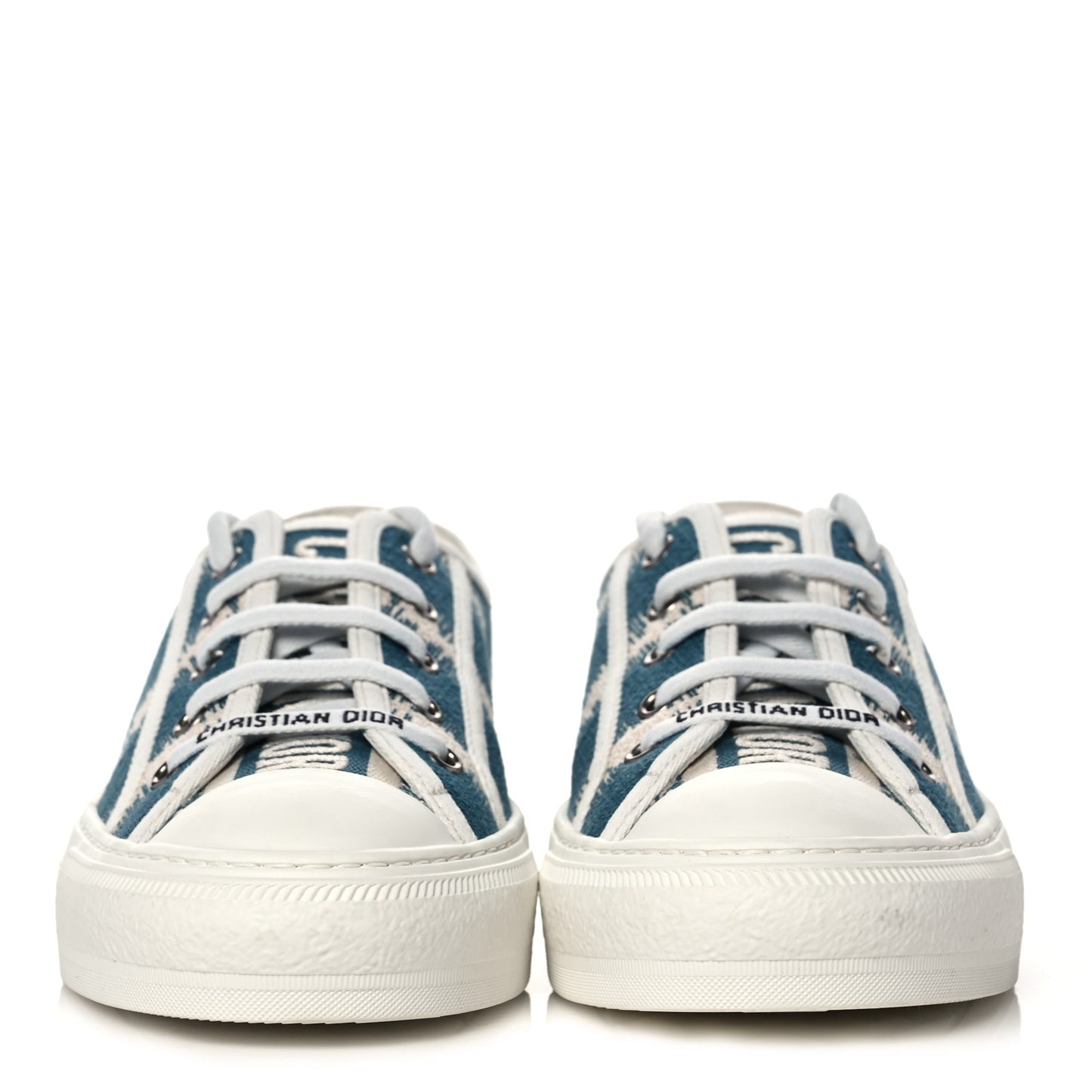 Cotton D-Stripes Walk'N'Dior Low Top Sneakers 39 Deep Ocean