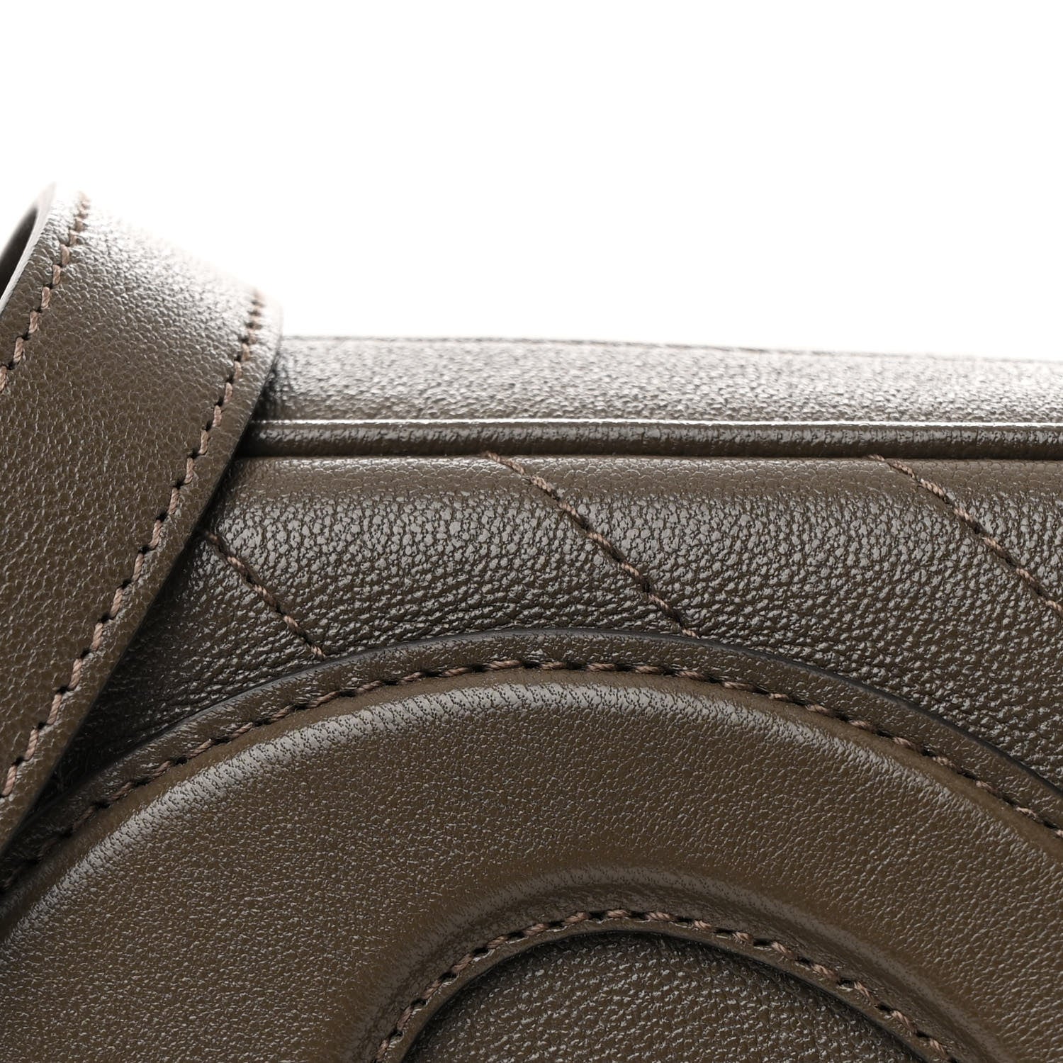 Gucci Sakai Be Green Calfskin Diagonal Stitched Small Blondie Shoulder Bag Craclet Brown 8 of 10