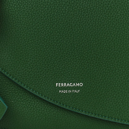 Salvatore Ferragamo SALVATORE FERRAGAMO Hammered Calfskin Medium Fiamma Crossbody Bag Forest Green 7 of 9